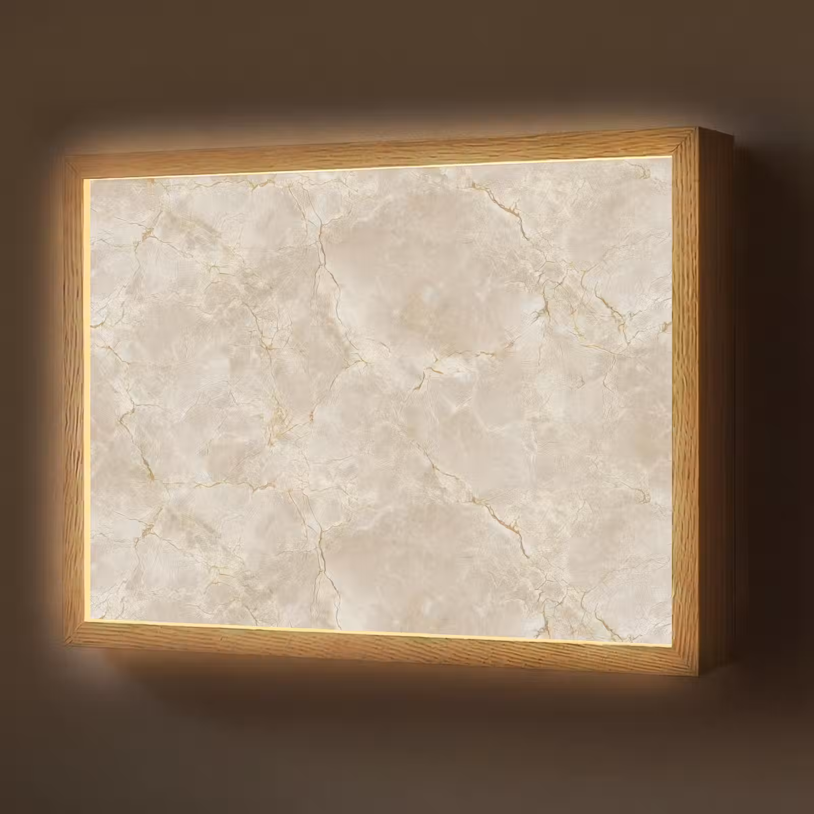 Lightbox - Wandlamp - Lichtbeige - Marmer - Aders — 1