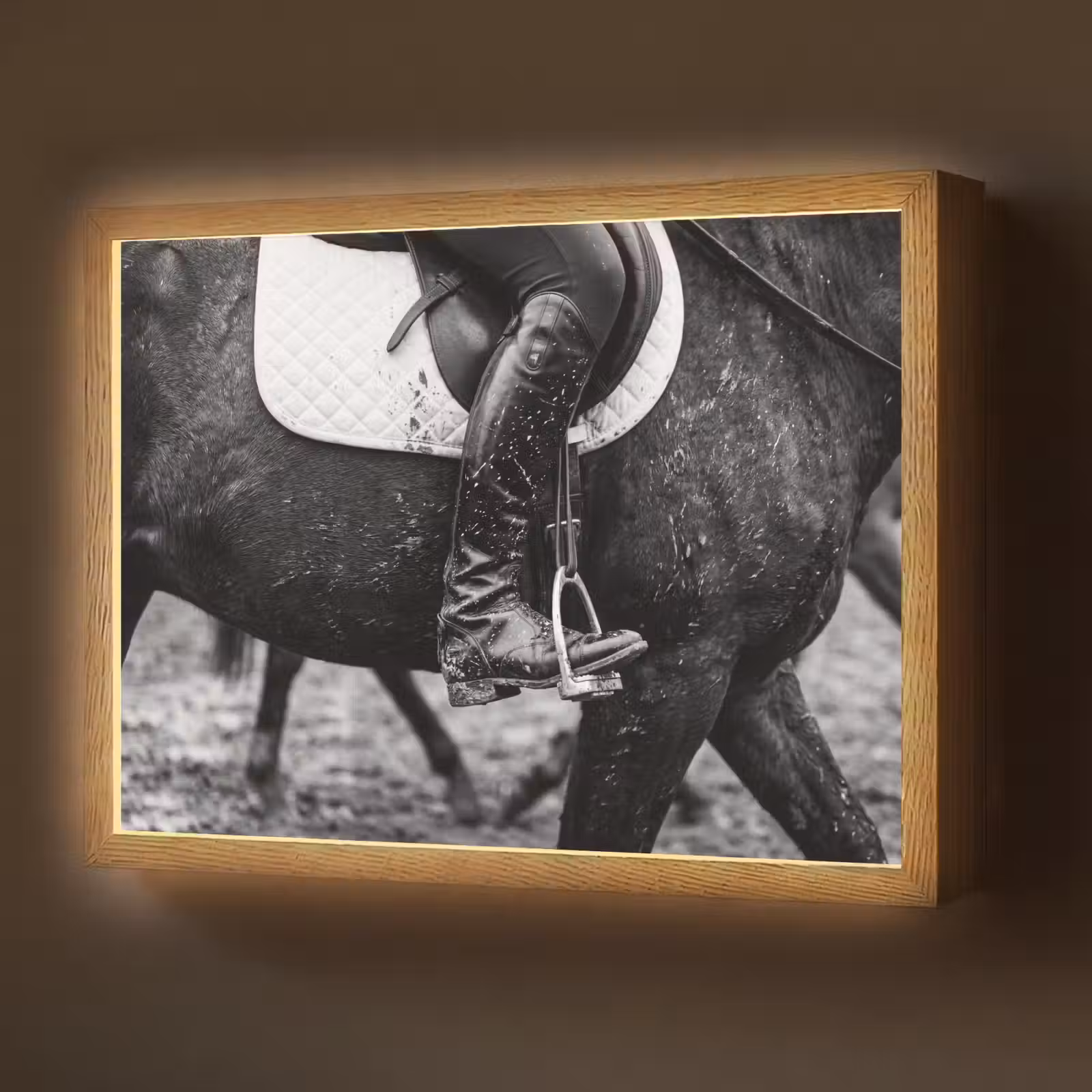 Lightbox - Wandlamp - Paard - Sport - Zwart - Wit — 1