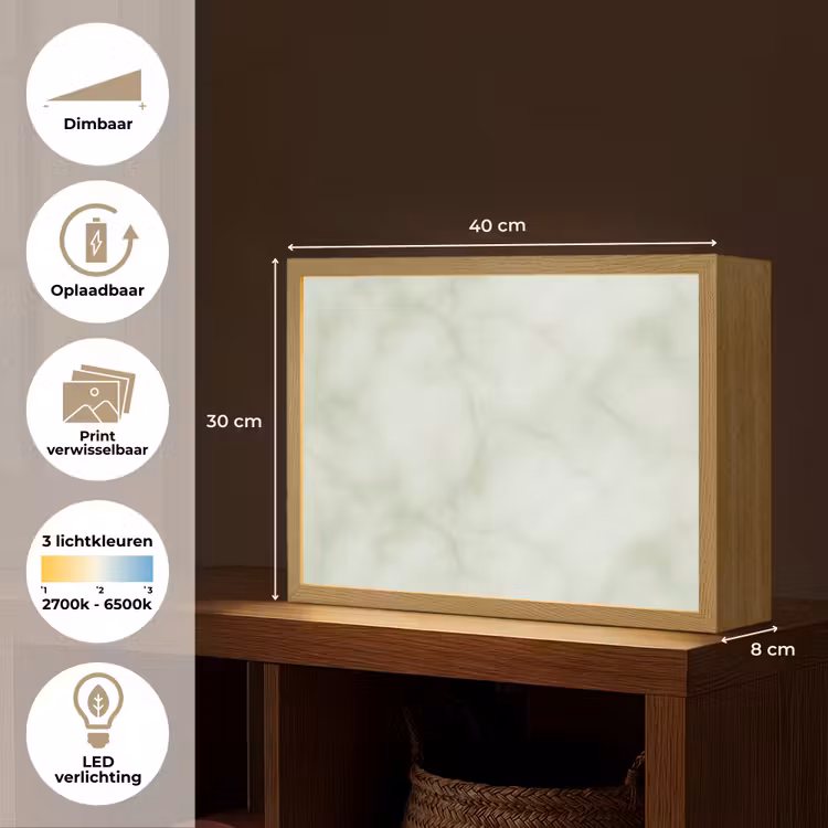 Lightbox - Wandlamp - Groen - Marmer - Aders — 10