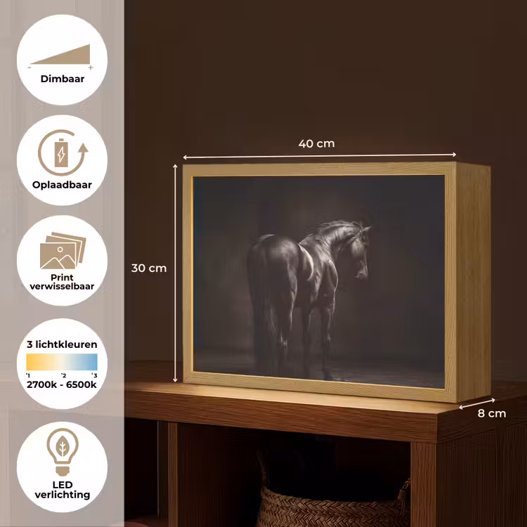 Lightbox - Wandlamp - Krachtig - Paard - Donker — 10
