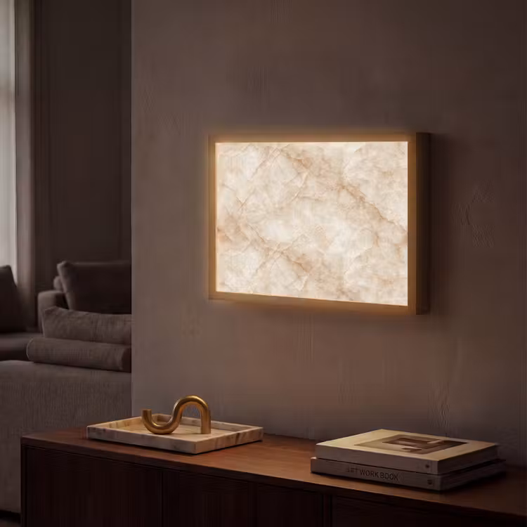 Lightbox - Wandlamp - Kristalstructuur - Bruin - Marmer — 2