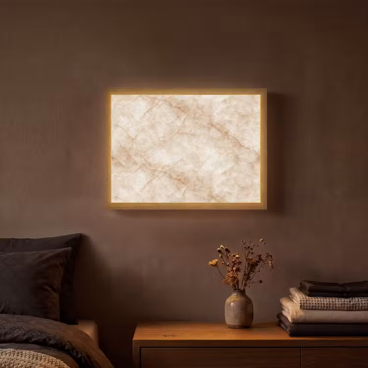 Lightbox - Wandlamp - Kristalstructuur - Bruin - Marmer — 3
