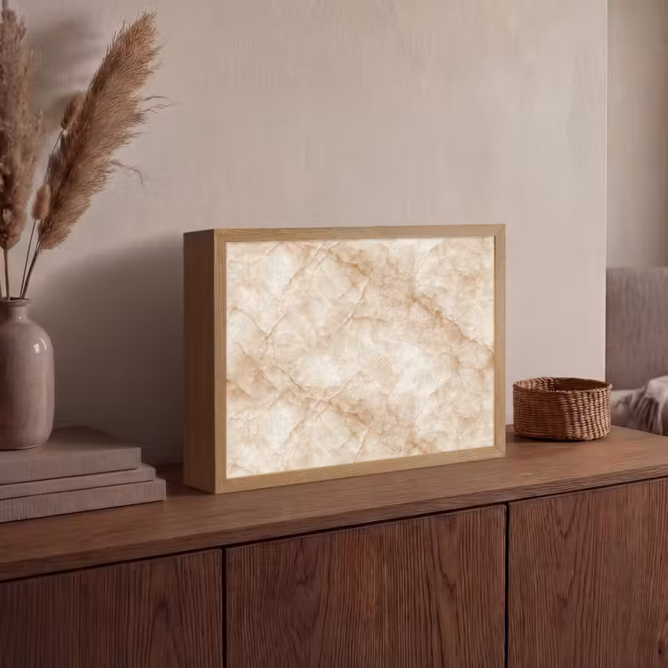 Lightbox - Wandlamp - Kristalstructuur - Bruin - Marmer — 4