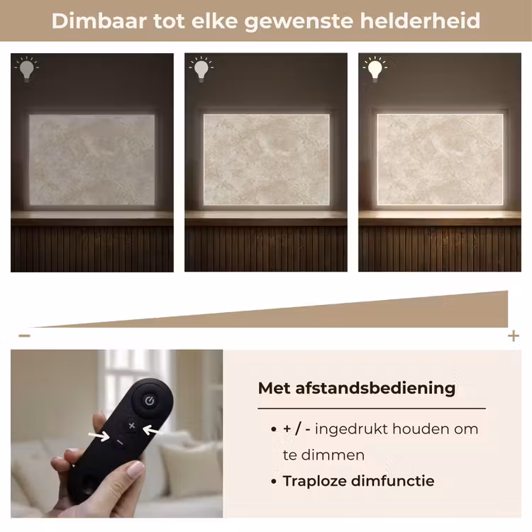 Lightbox - Wandlamp - Lichtbeige - Marmer - Aders — 9