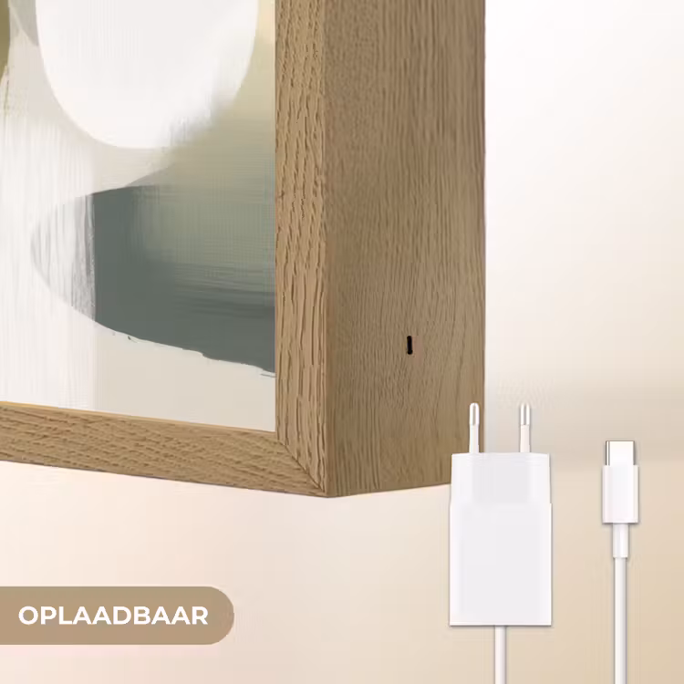 Lightbox - Wandlamp - Minimalistisch - Cirkels - Penseelstreken - Beige — 7