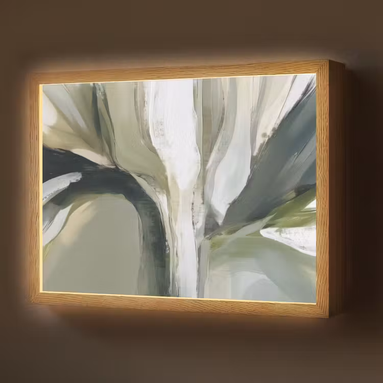 Lightbox - Wandlamp - Natuur - Abstract - Groen - Penseelstreken — 1