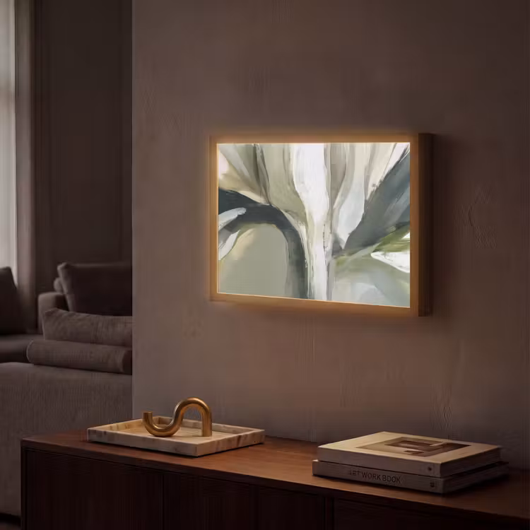 Lightbox - Wandlamp - Natuur - Abstract - Groen - Penseelstreken — 2
