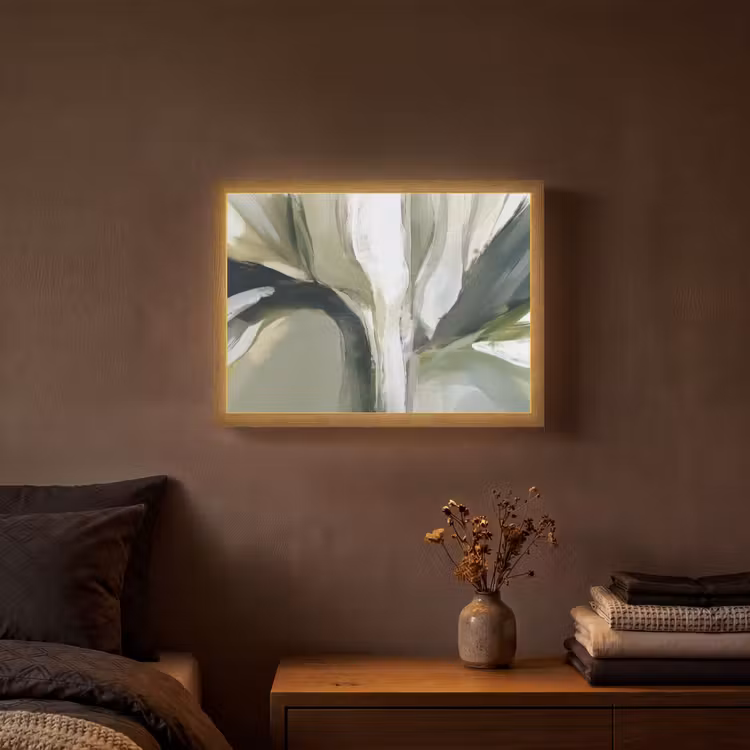 Lightbox - Wandlamp - Natuur - Abstract - Groen - Penseelstreken — 3