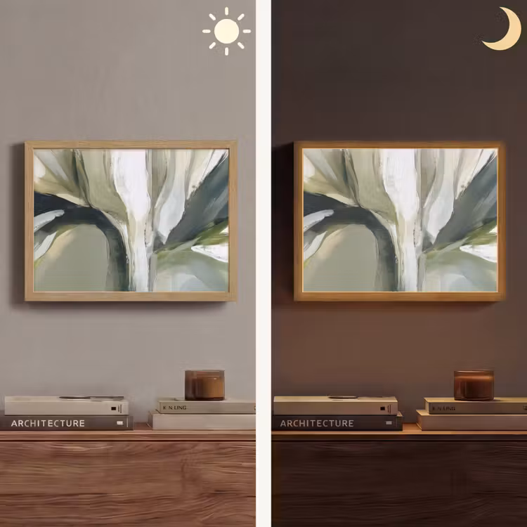 Lightbox - Wandlamp - Natuur - Abstract - Groen - Penseelstreken — 6
