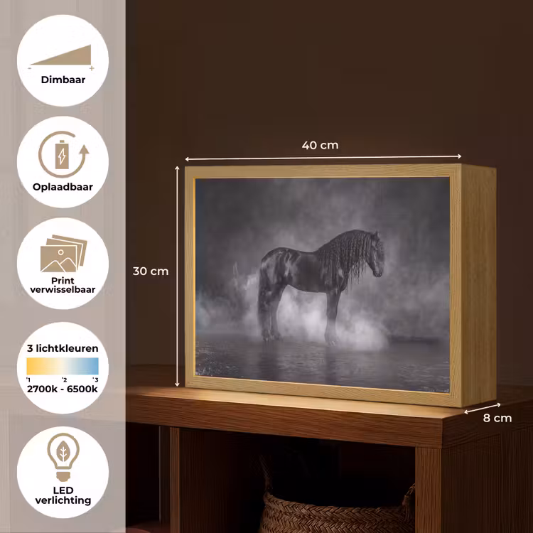 Lightbox - Wandlamp - Paard - Magisch - Zwart — 10