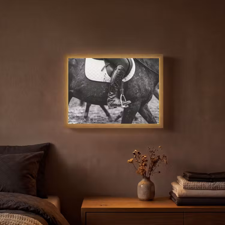 Lightbox - Wandlamp - Paard - Sport - Zwart - Wit — 3
