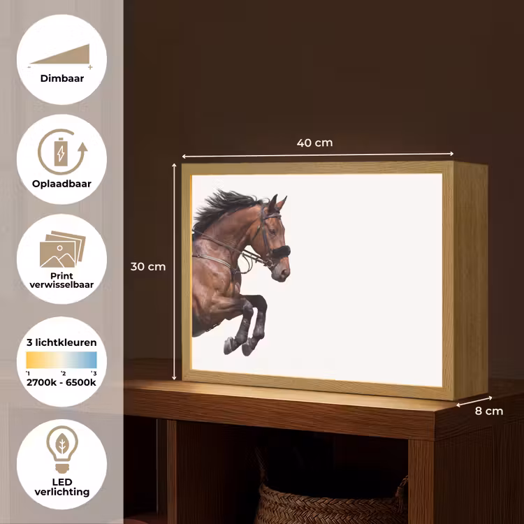 Lightbox - Wandlamp - Paard - Springen - Modern — 10
