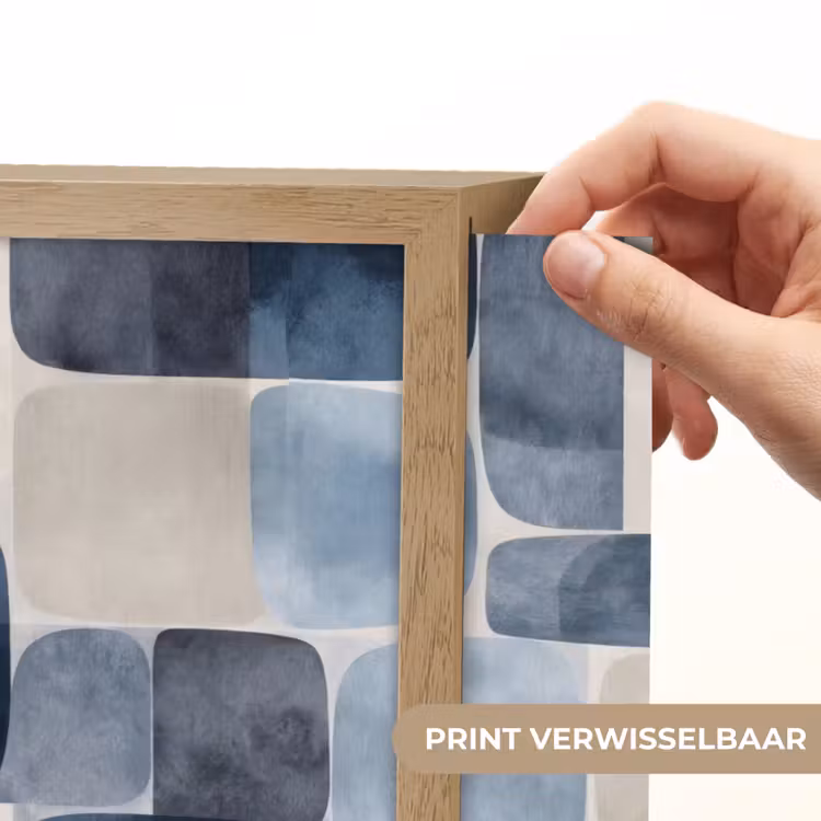 Lightbox - Wandlamp - Patroon - Blauw - Vierkanten — 5