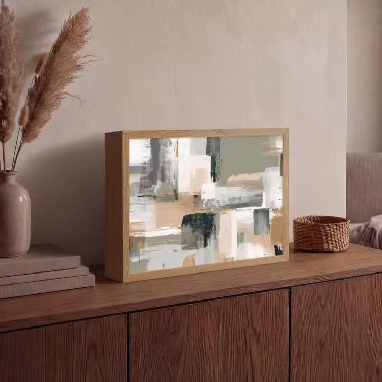 Lightbox - Wandlamp - Penseelstreken - Abstract - Aardetinten — 4