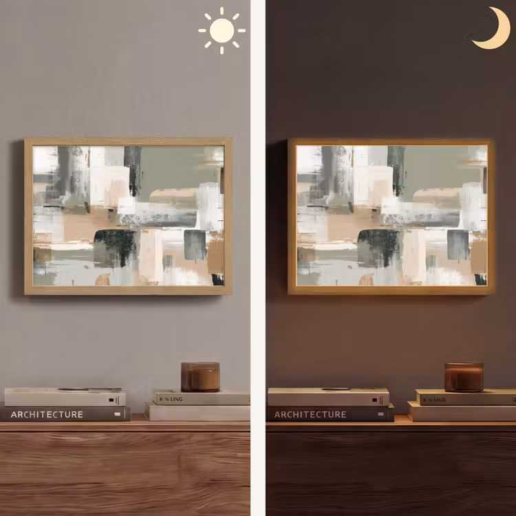Lightbox - Wandlamp - Penseelstreken - Abstract - Aardetinten — 6