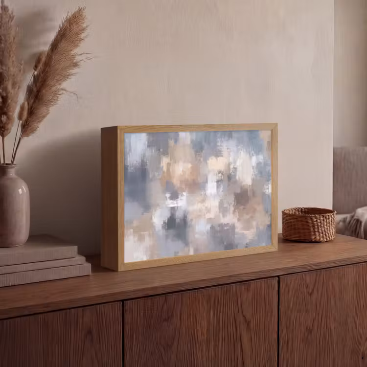 Lightbox - Wandlamp - Penseelstreken - Schilderij - Beige — 4