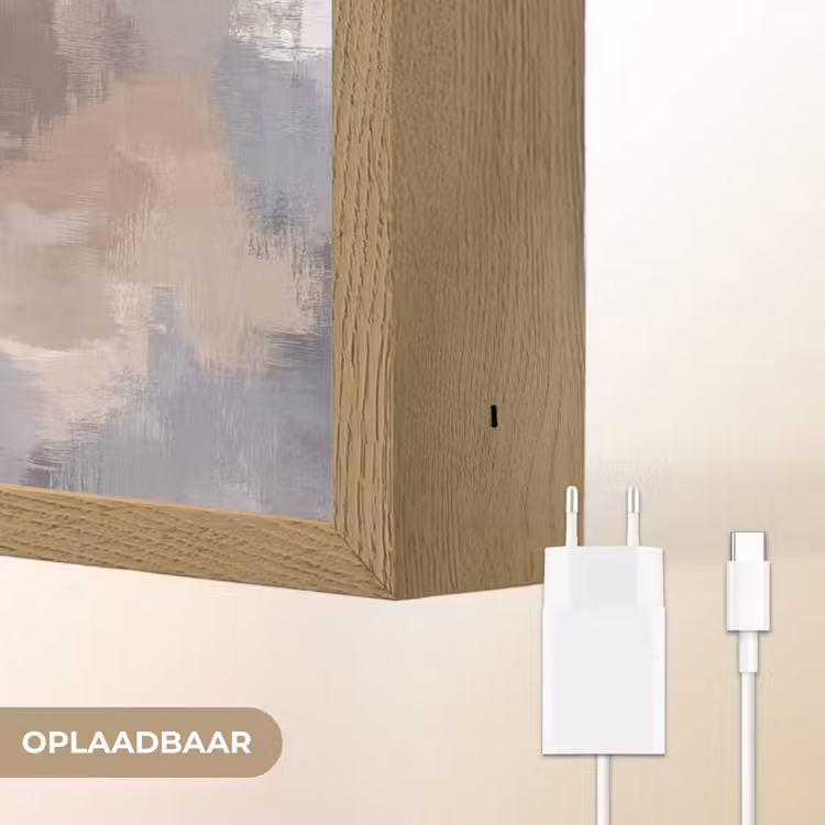 Lightbox - Wandlamp - Penseelstreken - Schilderij - Beige — 7