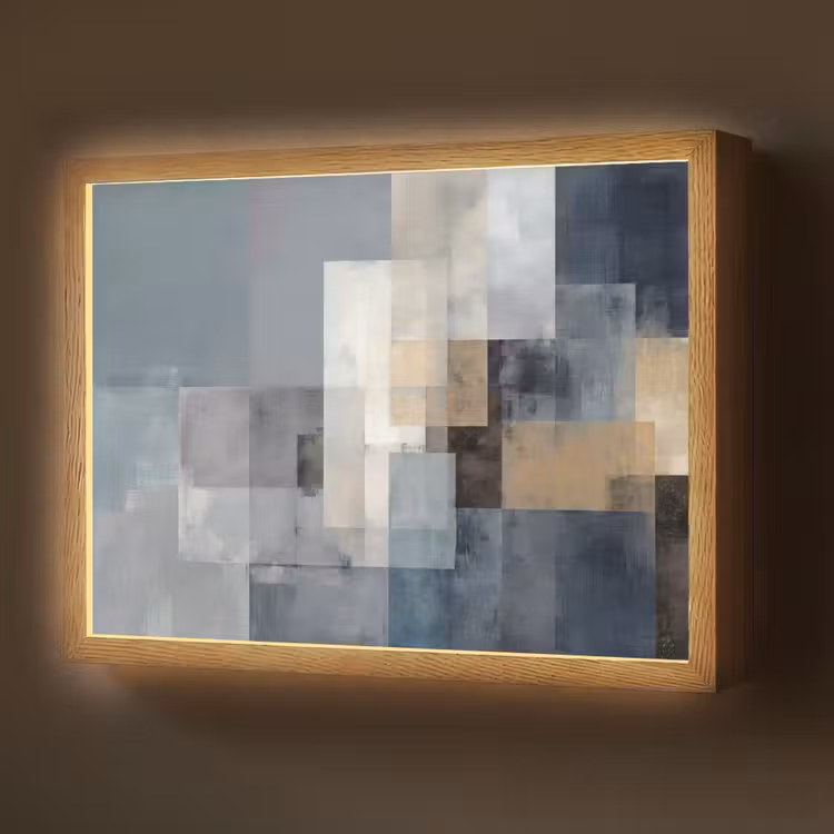 Lightbox - Wandlamp - Rechthoeken - Abstract - Blauw — 1