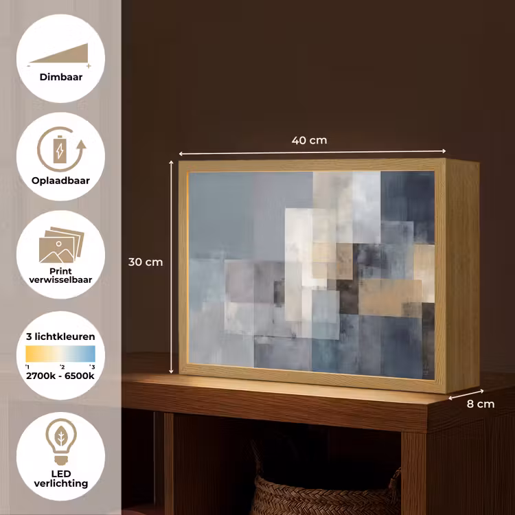 Lightbox - Wandlamp - Rechthoeken - Abstract - Blauw — 10