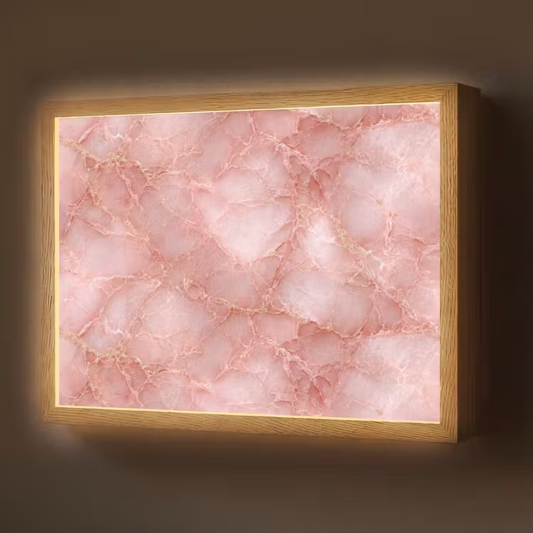 Lightbox - Wandlamp - Roze - Kwarts - Goud - Marmer — 1