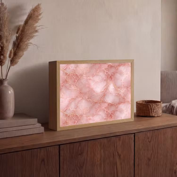 Lightbox - Wandlamp - Roze - Kwarts - Goud - Marmer — 4