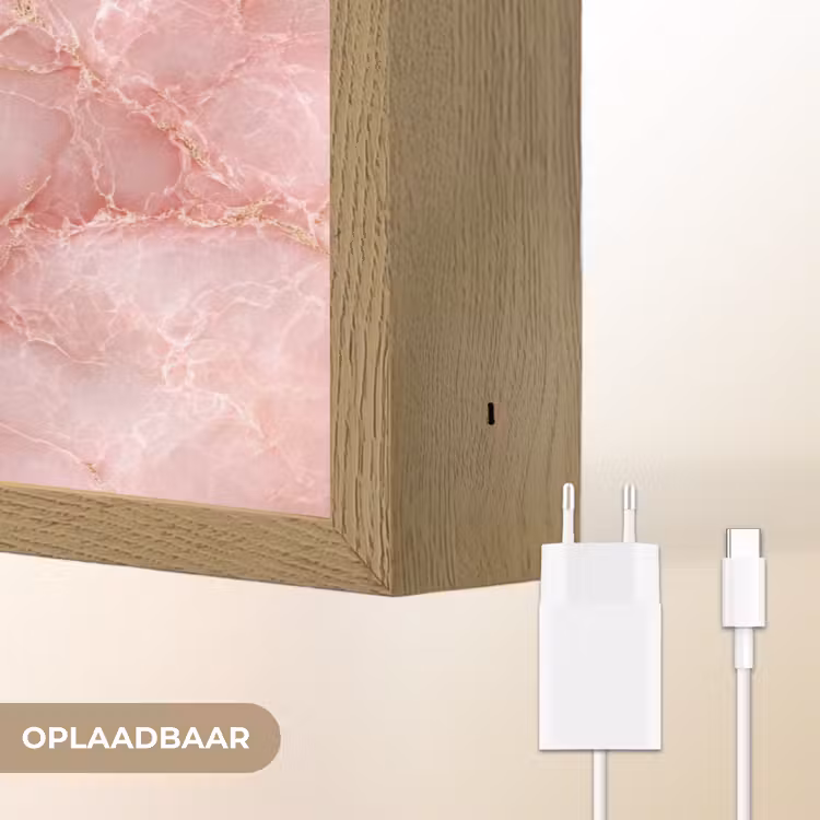 Lightbox - Wandlamp - Roze - Kwarts - Goud - Marmer — 7