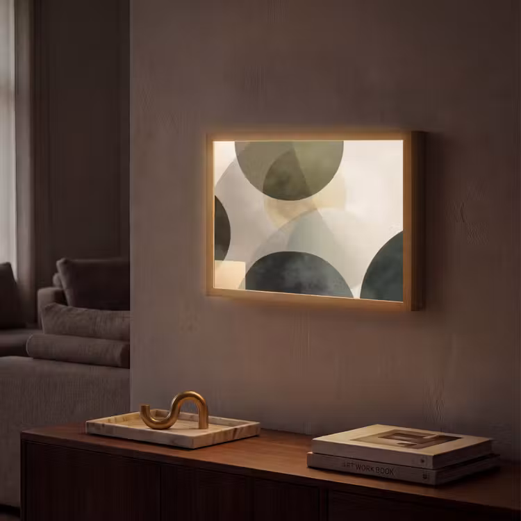 Lightbox - Wandlamp - Vlakken - Abstract - Beige - Cirkels — 2