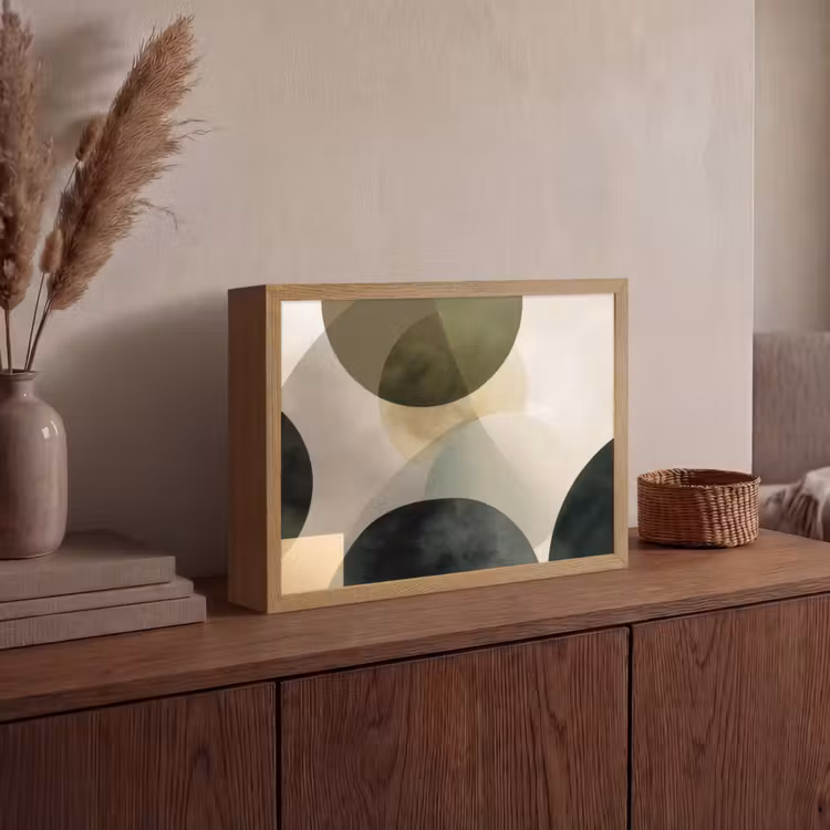Lightbox - Wandlamp - Vlakken - Abstract - Beige - Cirkels — 4