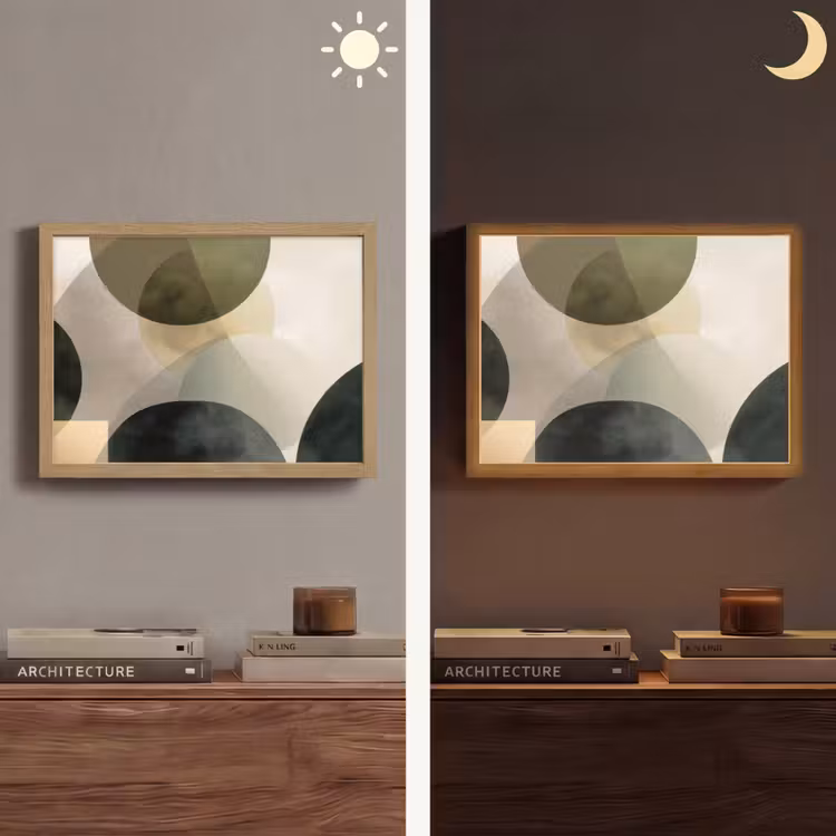Lightbox - Wandlamp - Vlakken - Abstract - Beige - Cirkels — 6