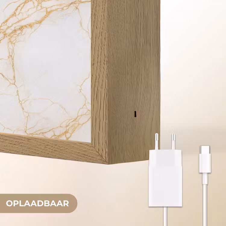 Lightbox - Wandlamp - Wit - Goud - Marmer - Aders — 7