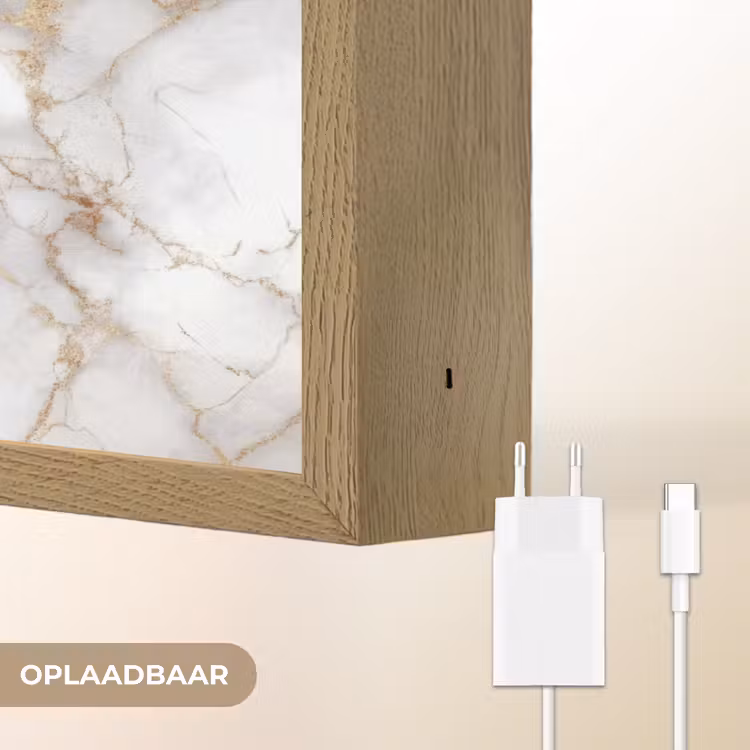 Lightbox - Wandlamp - Wit - Goud - Marmer - Grijs — 7