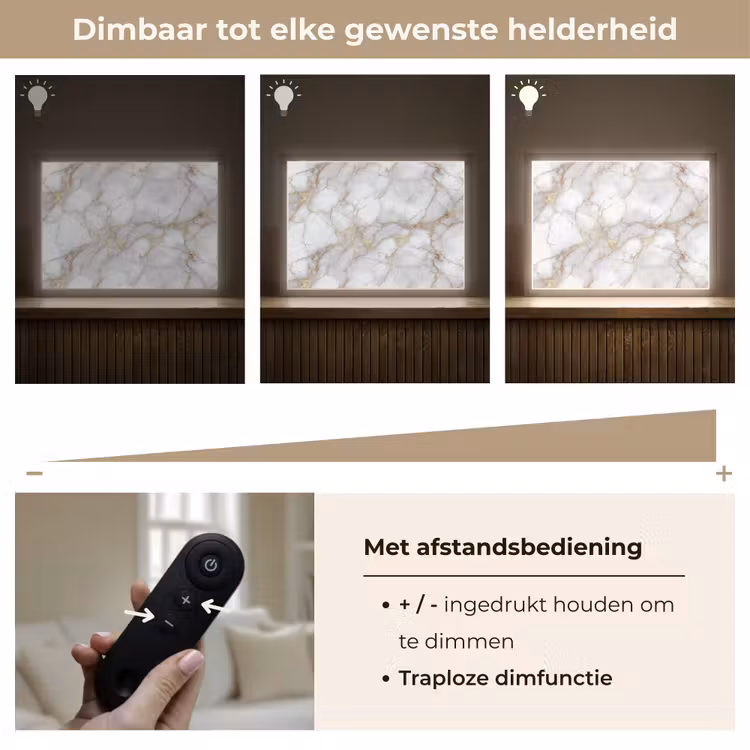 Lightbox - Wandlamp - Wit - Goud - Marmer - Grijs — 9