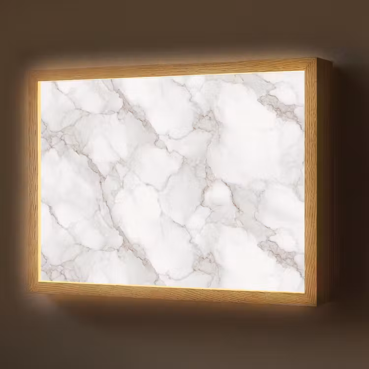 Lightbox - Wandlamp - Wit - Marmer - Bruin — 1