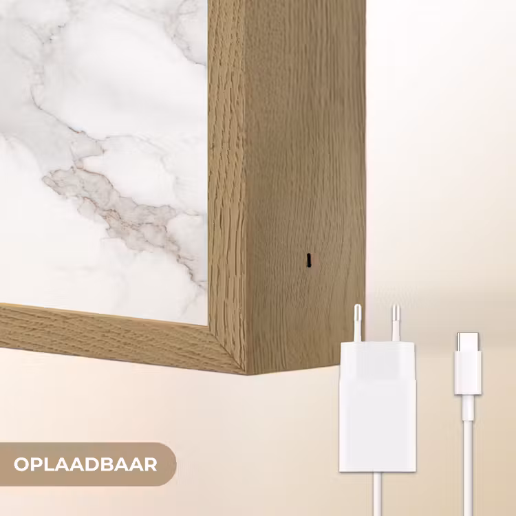 Lightbox - Wandlamp - Wit - Marmer - Bruin — 7