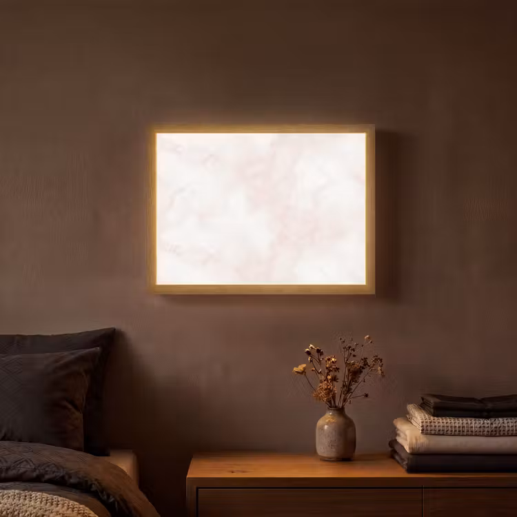 Lightbox - Wandlamp - Wolkenstructuur - Roze - Marmer — 3