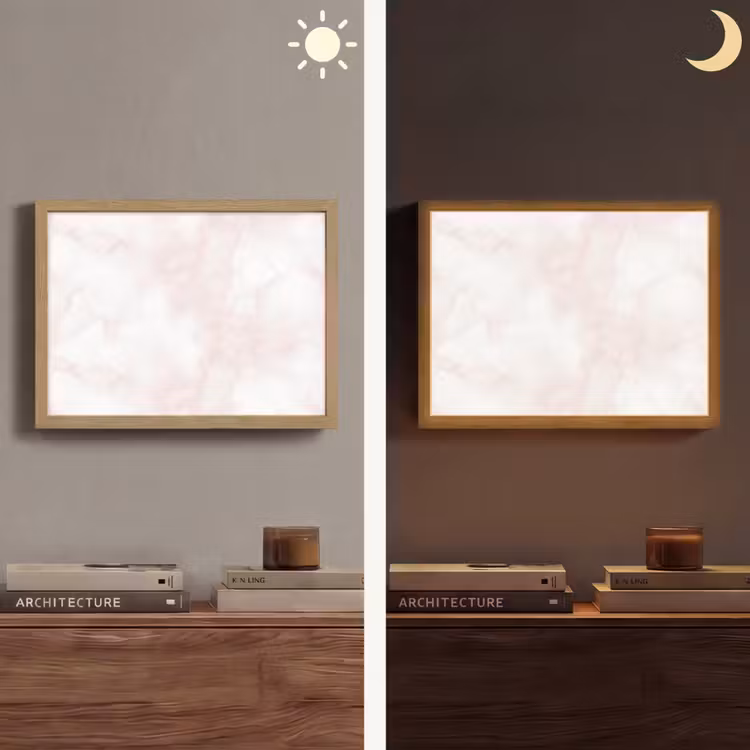Lightbox - Wandlamp - Wolkenstructuur - Roze - Marmer — 6