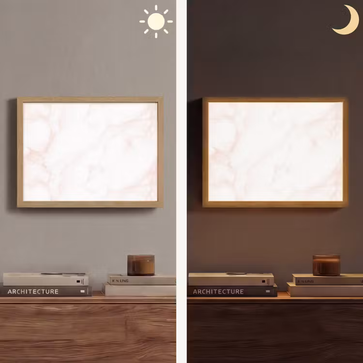Lightbox - Wandlamp - Zalmroze - Marmer - Aders — 6