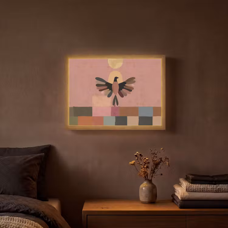 Lightbox - Wandlamp - Illustratie - Vogel - Vlakken - Kleurrijk — 3