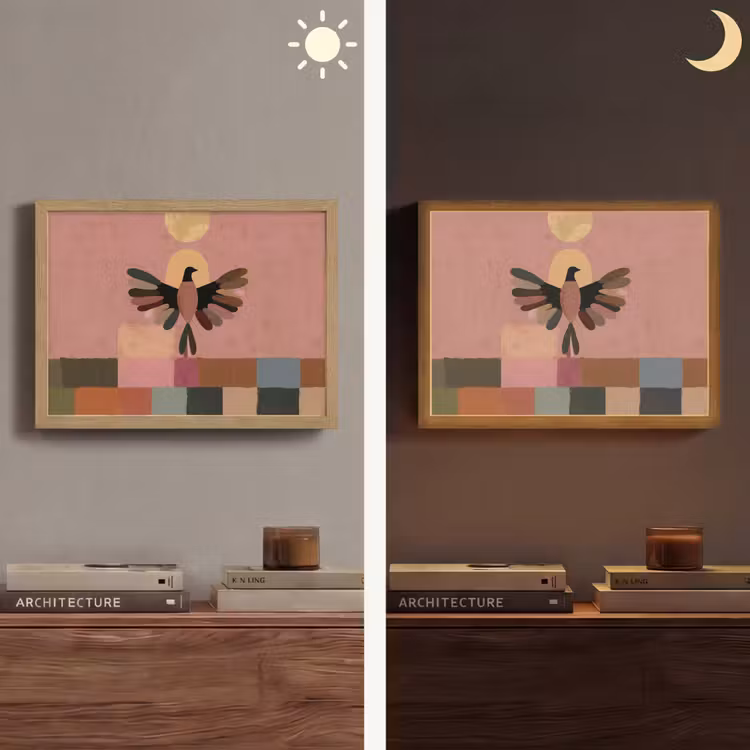 Lightbox - Wandlamp - Illustratie - Vogel - Vlakken - Kleurrijk — 6