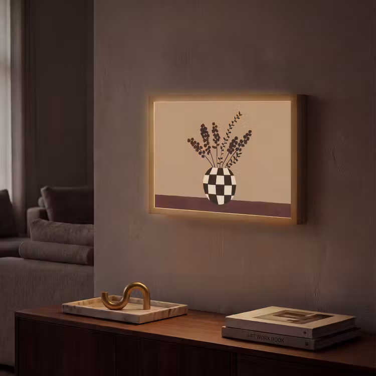 Lightbox - Wandlamp - Minimalistisch - Vaas - Bloemen - Bruin — 2