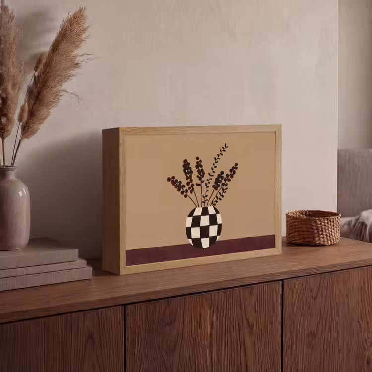 Lightbox - Wandlamp - Minimalistisch - Vaas - Bloemen - Bruin — 4