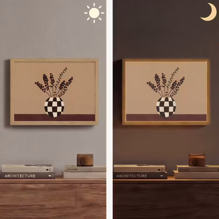 Lightbox - Wandlamp - Minimalistisch - Vaas - Bloemen - Bruin — 6