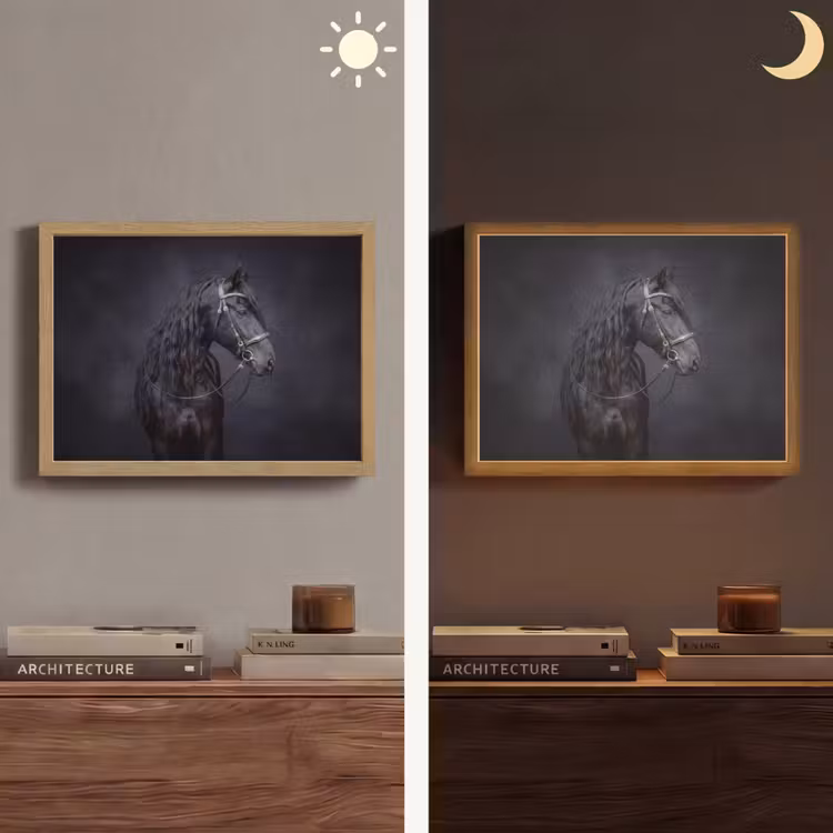 Lightbox - Wandlamp - Portret - Paard - Donker — 6