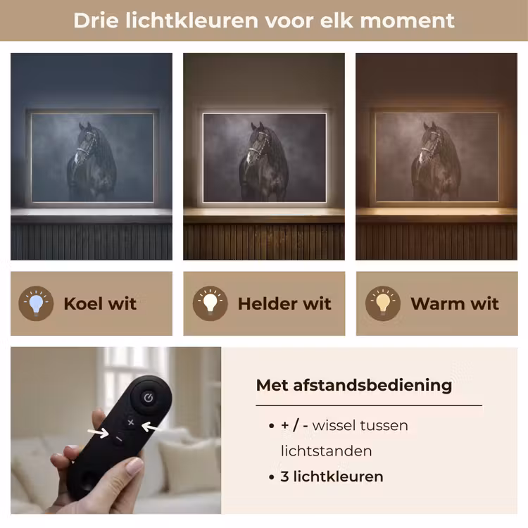 Lightbox - Wandlamp - Portret - Paard - Zwart — 8