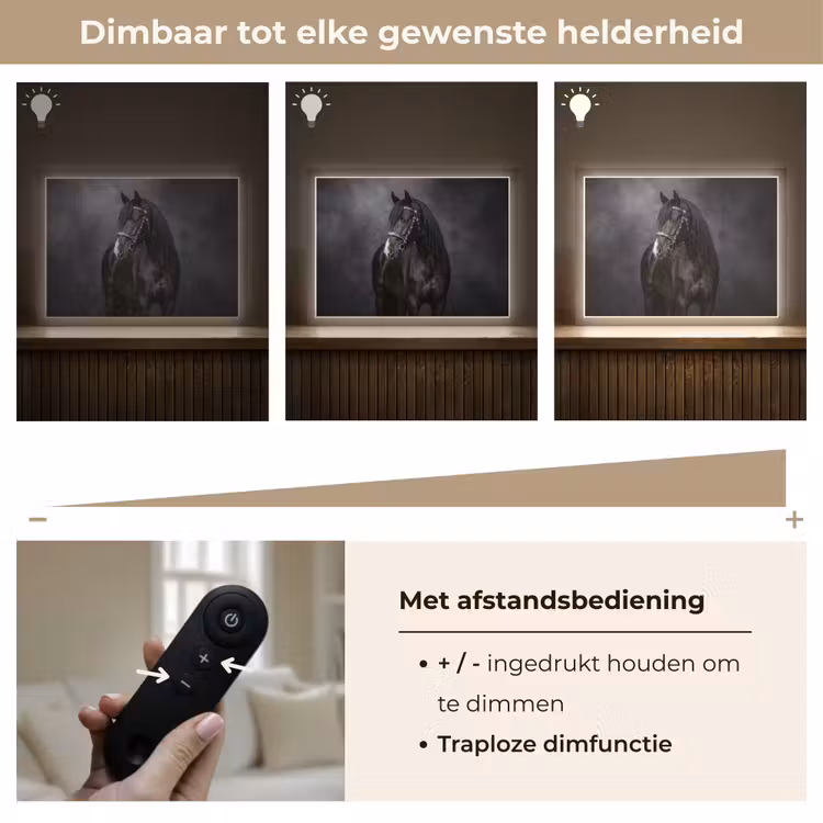 Lightbox - Wandlamp - Portret - Paard - Zwart — 9