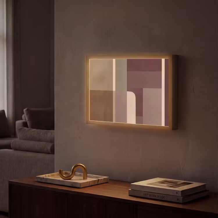 Lightbox - Wandlamp - Vlakken - Abstract - Bordeaux - Lijnen — 2