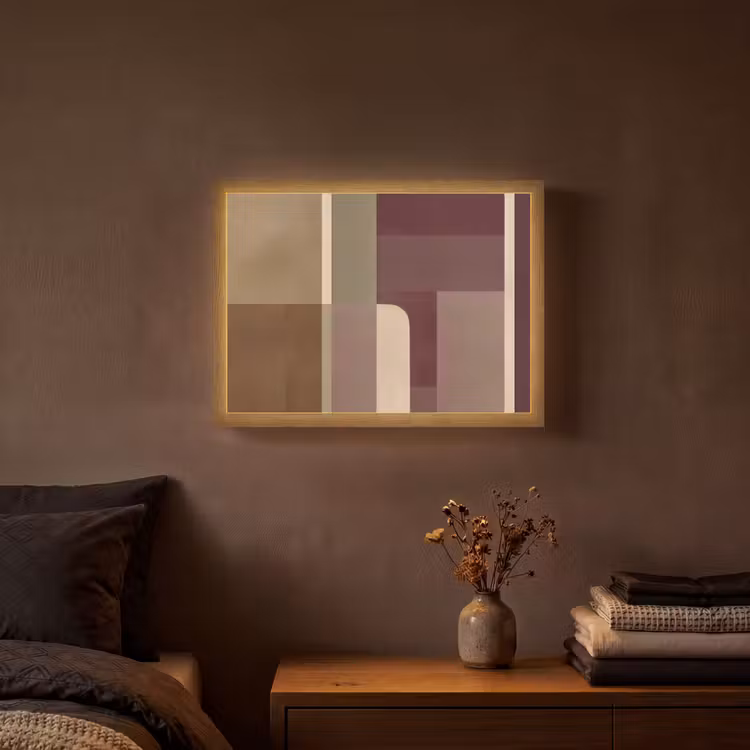 Lightbox - Wandlamp - Vlakken - Abstract - Bordeaux - Lijnen — 3