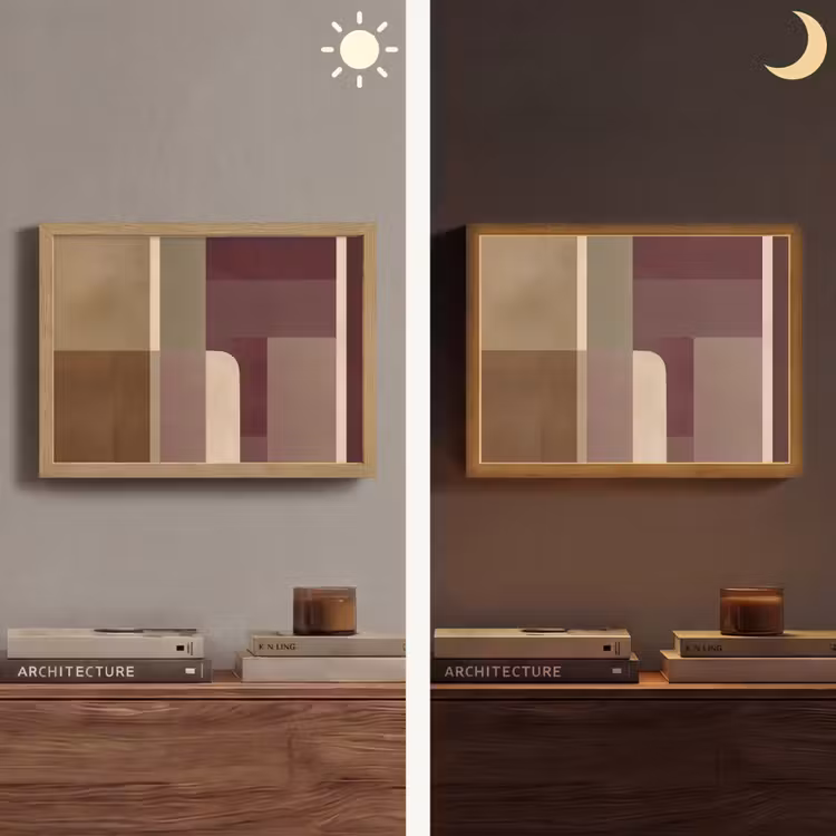 Lightbox - Wandlamp - Vlakken - Abstract - Bordeaux - Lijnen — 6