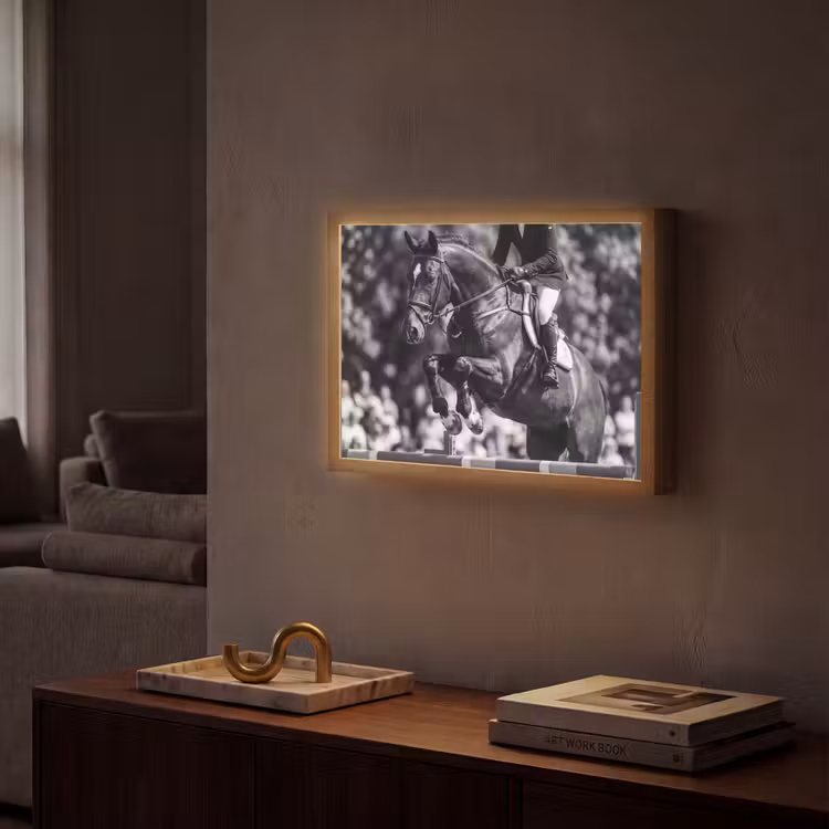 Lightbox - Wandlamp - Springen - Paard - Zwart - Wit — 2