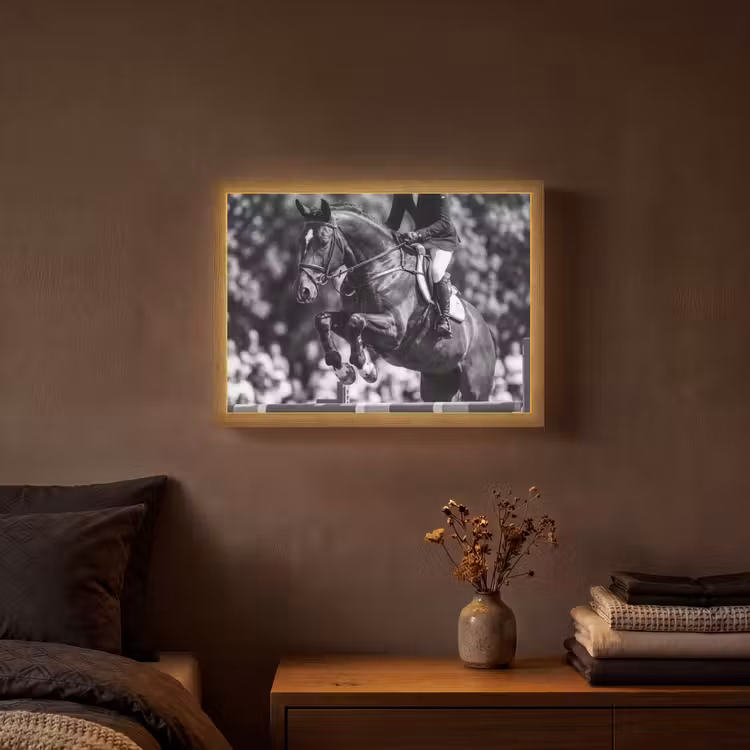 Lightbox - Wandlamp - Springen - Paard - Zwart - Wit — 3